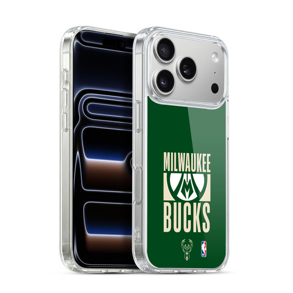 NBA Milwaukee Bucks Typography Soft Gel Case for Apple iPhone 17 Pro