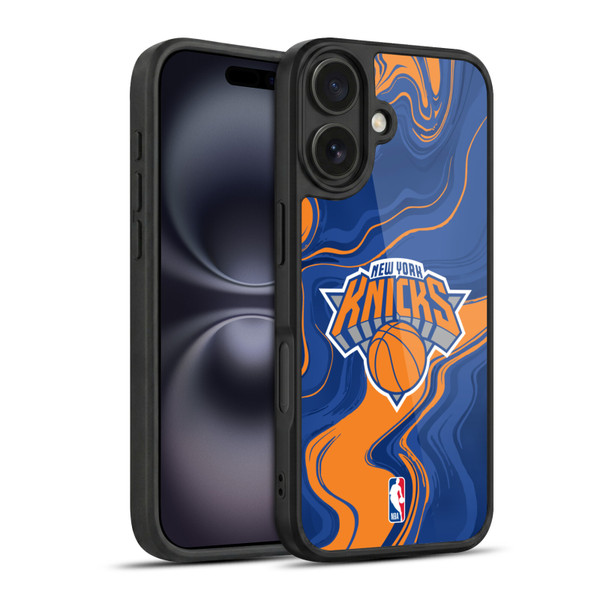 NBA New York Knicks Marble Agates Gel Armour Case For Apple iPhone 16
