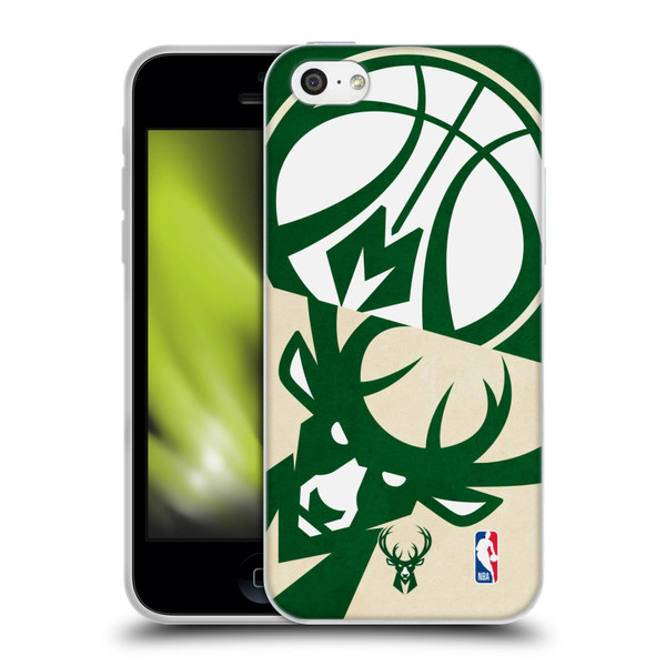 NBA Milwaukee Bucks Half Oversized Soft Gel Case for Apple iPhone 5c