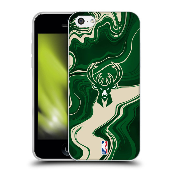 NBA Milwaukee Bucks Marble Agates Soft Gel Case for Apple iPhone 5c