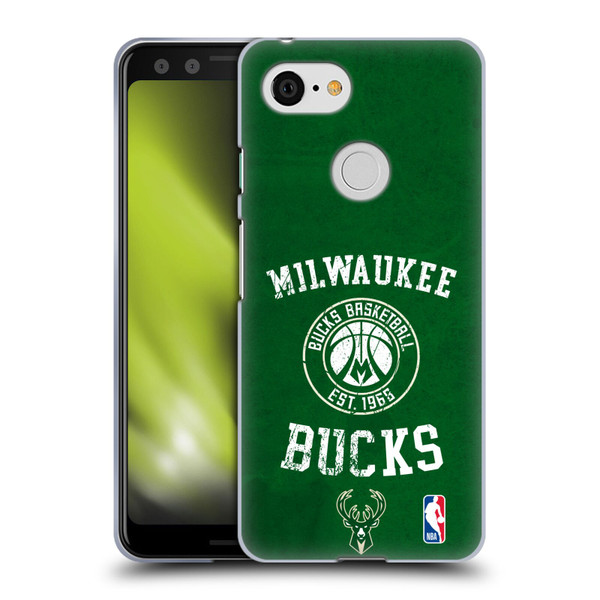 NBA Milwaukee Bucks Distressed Soft Gel Case for Google Pixel 3