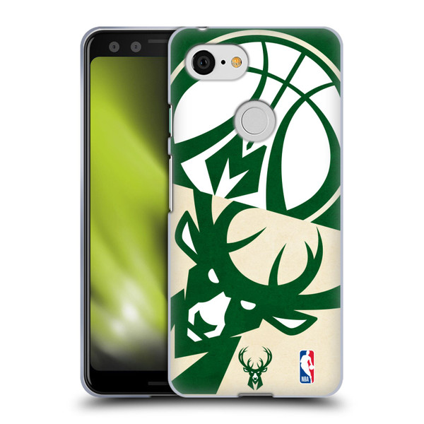 NBA Milwaukee Bucks Half Oversized Soft Gel Case for Google Pixel 3