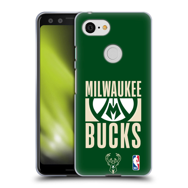 NBA Milwaukee Bucks Typography Soft Gel Case for Google Pixel 3