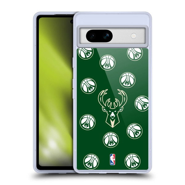 NBA Milwaukee Bucks Patterns Soft Gel Case for Google Pixel 7a