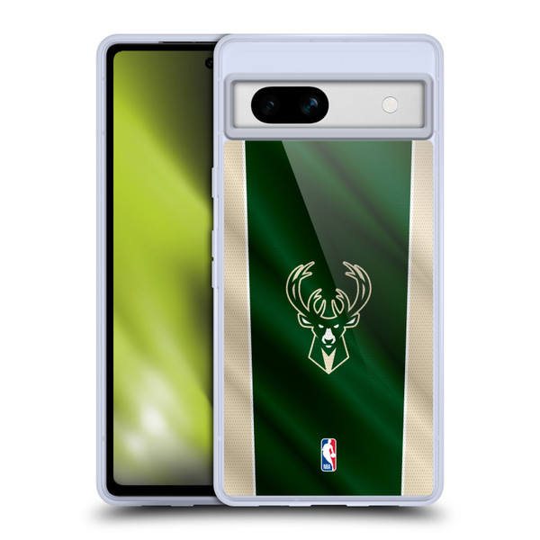 NBA Milwaukee Bucks Vertical Banner Soft Gel Case for Google Pixel 7a