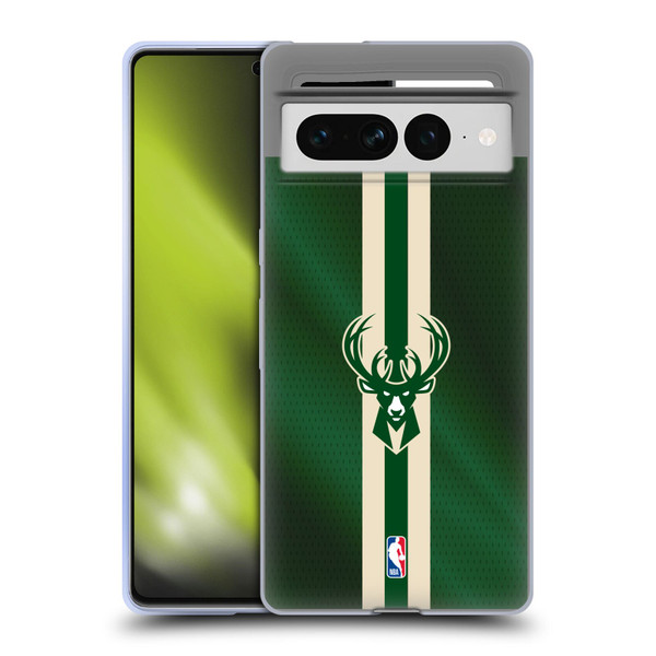 NBA Milwaukee Bucks Stripes Soft Gel Case for Google Pixel 7 Pro