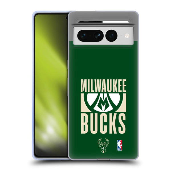 NBA Milwaukee Bucks Typography Soft Gel Case for Google Pixel 7 Pro