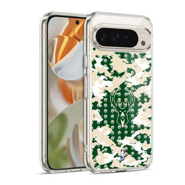 NBA Milwaukee Bucks Camouflage Soft Gel Case for Google Pixel 9 / Pixel 9 Pro