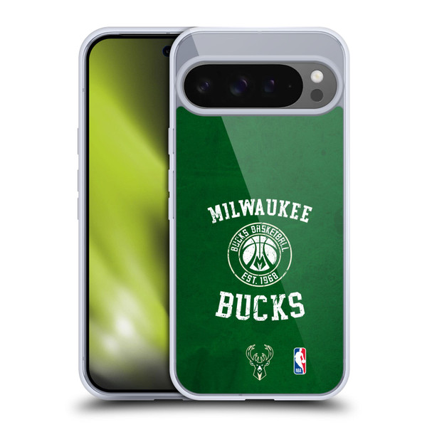 NBA Milwaukee Bucks Distressed Soft Gel Case for Google Pixel 9 Pro XL