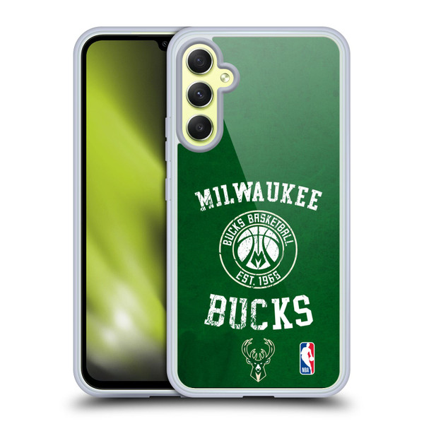 NBA Milwaukee Bucks Distressed Soft Gel Case for Samsung Galaxy A34 5G