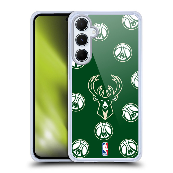 NBA Milwaukee Bucks Patterns Soft Gel Case for Samsung Galaxy A55 5G