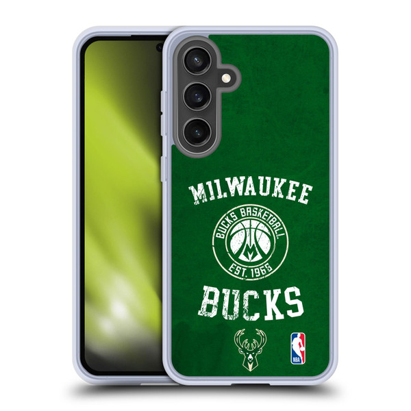NBA Milwaukee Bucks Distressed Soft Gel Case for Samsung Galaxy S24 FE & MagSafe