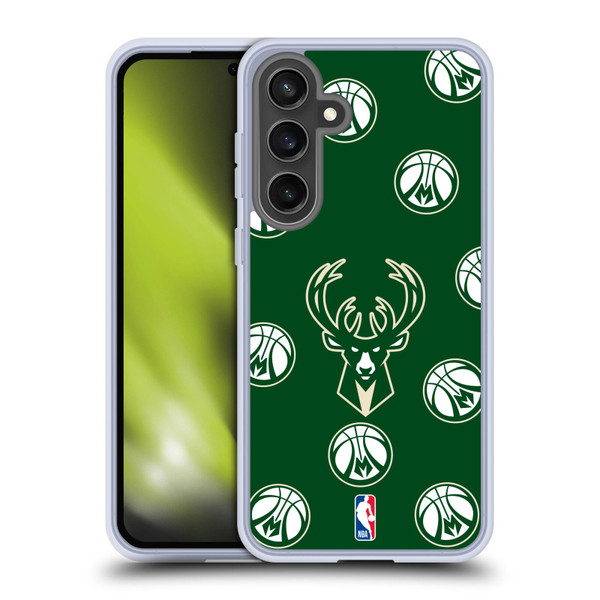 NBA Milwaukee Bucks Patterns Soft Gel Case for Samsung Galaxy S24 FE & MagSafe