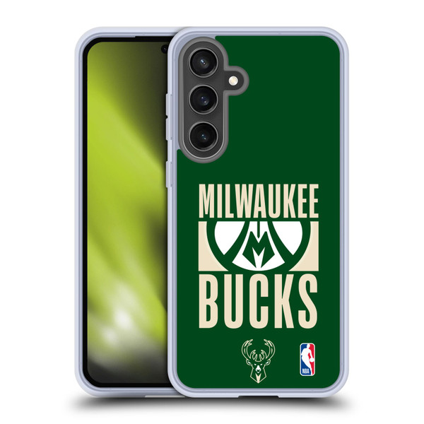 NBA Milwaukee Bucks Typography Soft Gel Case for Samsung Galaxy S24 FE & MagSafe