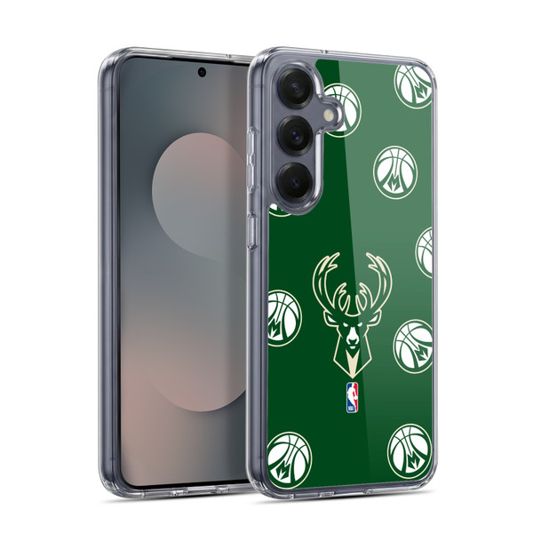 NBA Milwaukee Bucks Patterns Soft Gel Case for Samsung Galaxy S25 & MagSafe
