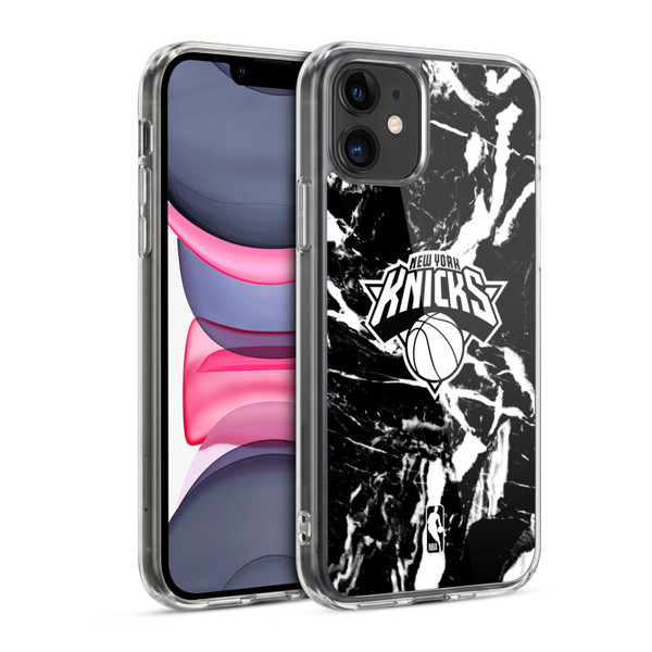 NBA New York Knicks Black Marble Soft Gel Case for Apple iPhone 11