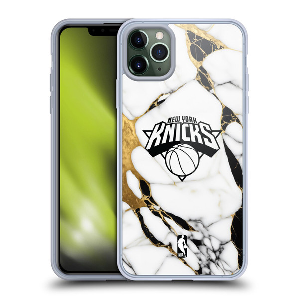 NBA New York Knicks White Marble Soft Gel Case for Apple iPhone 11 Pro Max & MagSafe