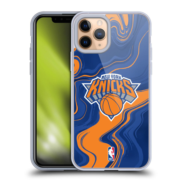 NBA New York Knicks Marble Agates Soft Gel Case for Apple iPhone 11 Pro & MagSafe