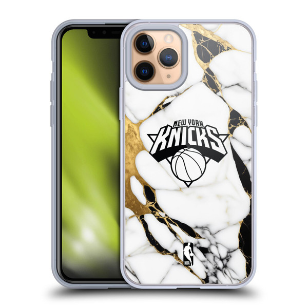 NBA New York Knicks White Marble Soft Gel Case for Apple iPhone 11 Pro & MagSafe