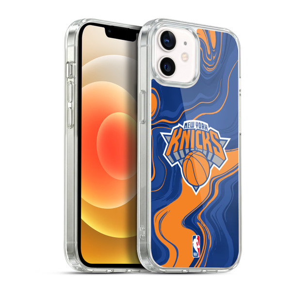 NBA New York Knicks Marble Agates Soft Gel Case for Apple iPhone 12 / iPhone 12 Pro & MagSafe