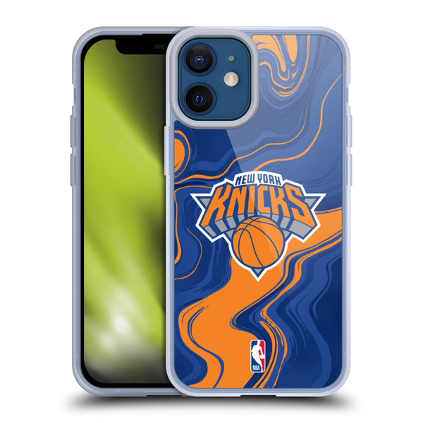 NBA New York Knicks Marble Agates Soft Gel Case for Apple iPhone 12 Mini & MagSafe