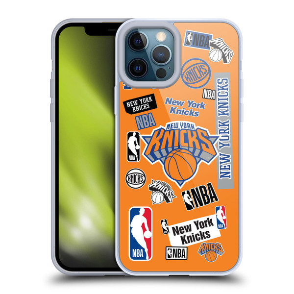 NBA New York Knicks Sticker Collage Soft Gel Case for Apple iPhone 12 Pro Max & MagSafe