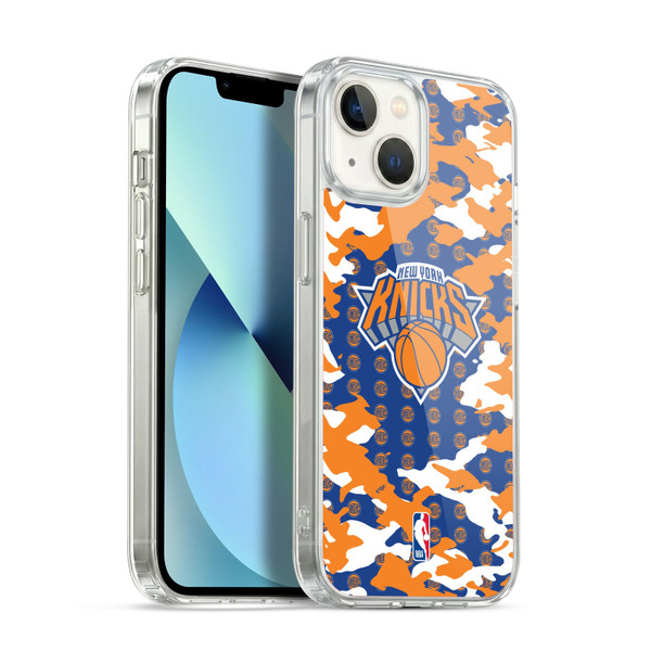 NBA New York Knicks Camouflage Soft Gel Case for Apple iPhone 13