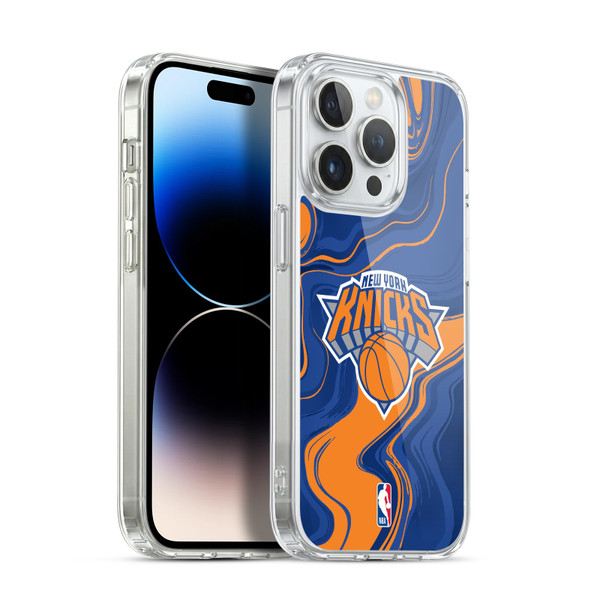 NBA New York Knicks Marble Agates Soft Gel Case for Apple iPhone 13 Pro & MagSafe