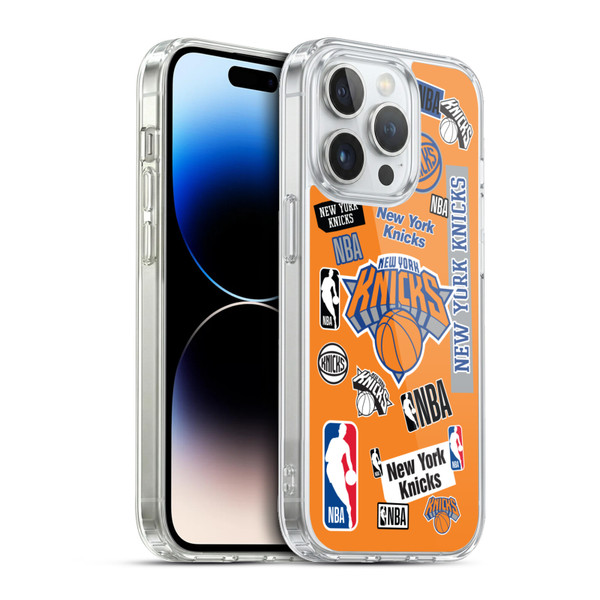 NBA New York Knicks Sticker Collage Soft Gel Case for Apple iPhone 13 Pro & MagSafe