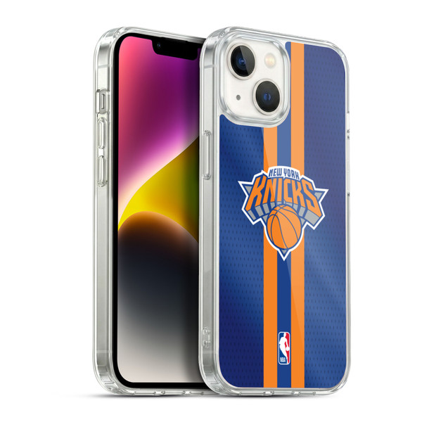 NBA New York Knicks Stripes Soft Gel Case for Apple iPhone 14