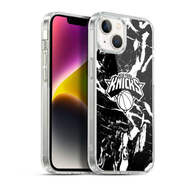 NBA New York Knicks Black Marble Soft Gel Case for Apple iPhone 14 Plus & MagSafe