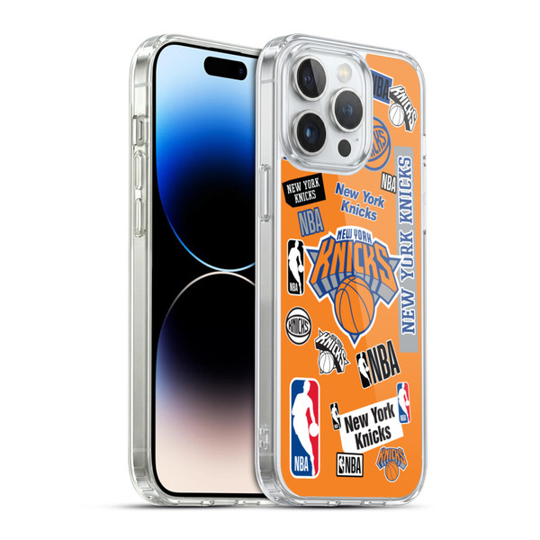 NBA New York Knicks Sticker Collage Soft Gel Case for Apple iPhone 14 Pro Max & MagSafe