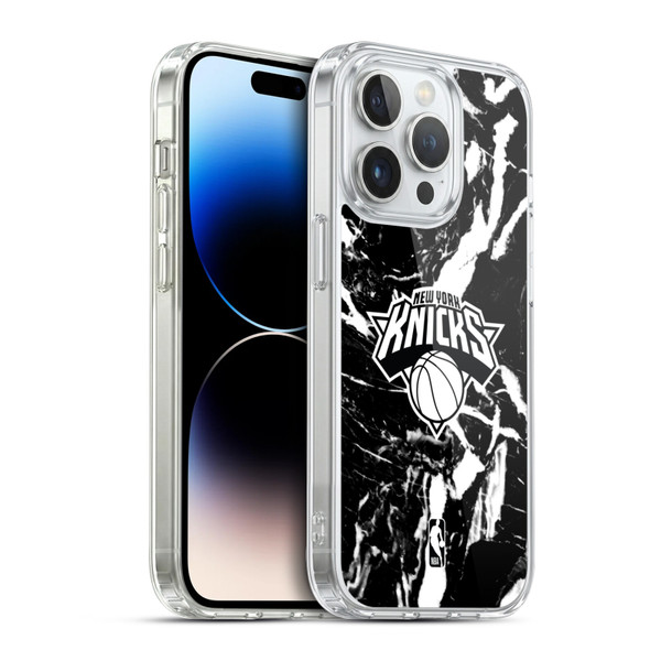NBA New York Knicks Black Marble Soft Gel Case for Apple iPhone 14 Pro & MagSafe