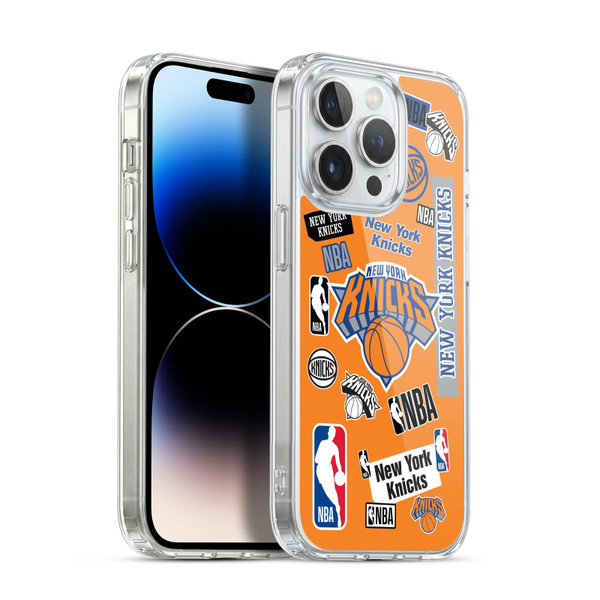 NBA New York Knicks Sticker Collage Soft Gel Case for Apple iPhone 14 Pro & MagSafe