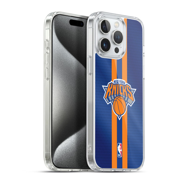 NBA New York Knicks Stripes Soft Gel Case for Apple iPhone 15 Pro Max & MagSafe