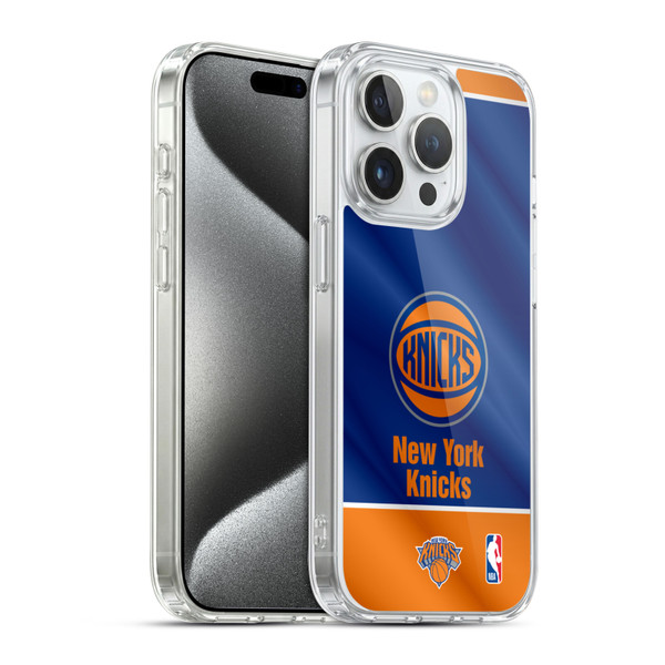 NBA New York Knicks Horizontal Banner Soft Gel Case for Apple iPhone 15 Pro & MagSafe