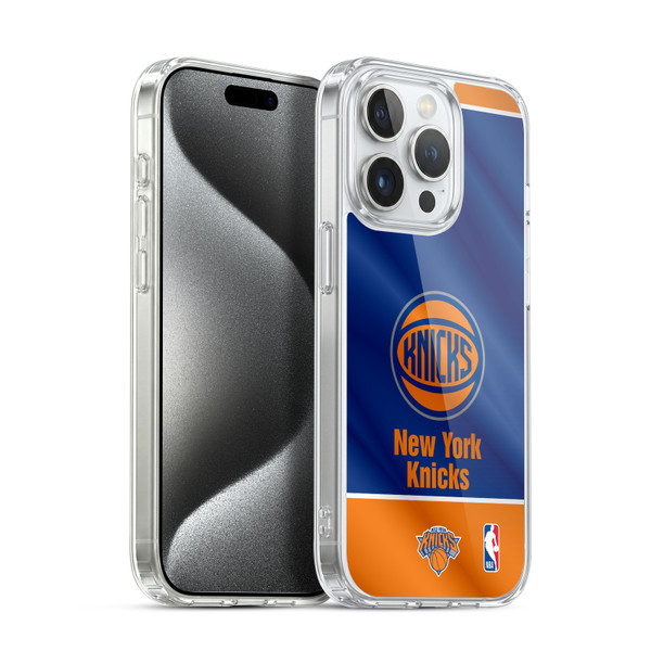 NBA New York Knicks Horizontal Banner Soft Gel Case for Apple iPhone 15 Pro & MagSafe