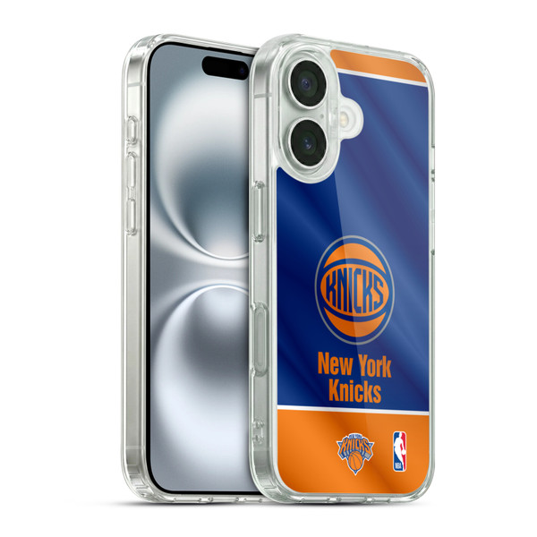 NBA New York Knicks Horizontal Banner Soft Gel Case for Apple iPhone 16 & MagSafe