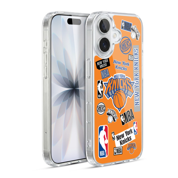 NBA New York Knicks Sticker Collage Soft Gel Case for Apple iPhone 17