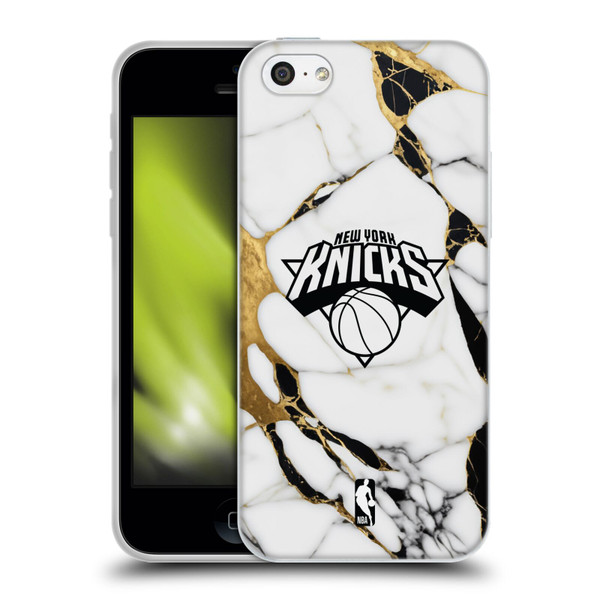 NBA New York Knicks White Marble Soft Gel Case for Apple iPhone 5c