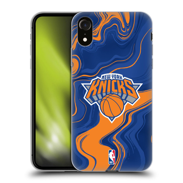 NBA New York Knicks Marble Agates Soft Gel Case for Apple iPhone XR