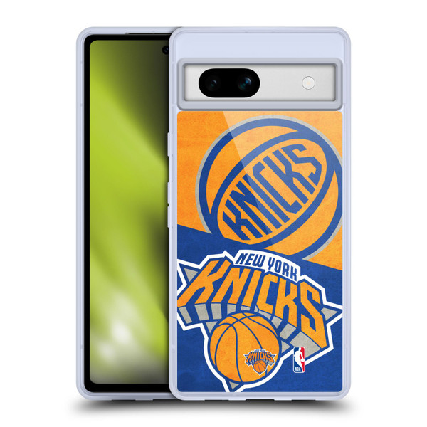 NBA New York Knicks Half Oversized Soft Gel Case for Google Pixel 7a