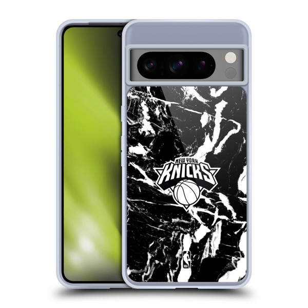 NBA New York Knicks Black Marble Soft Gel Case for Google Pixel 8 Pro