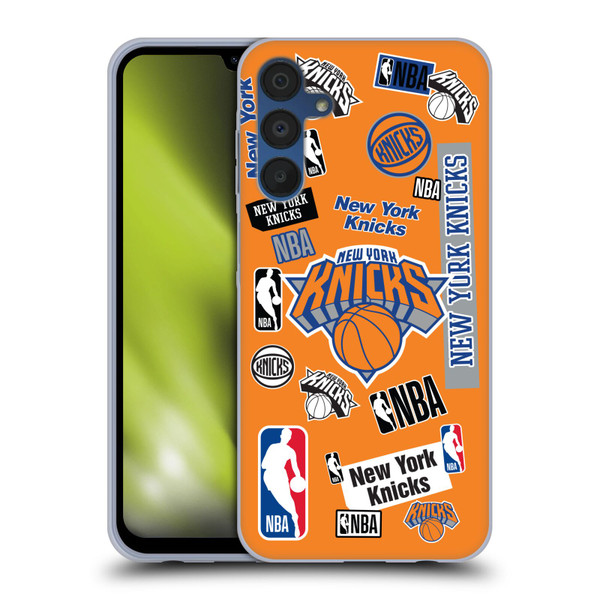 NBA New York Knicks Sticker Collage Soft Gel Case for Samsung Galaxy A15 & MagSafe