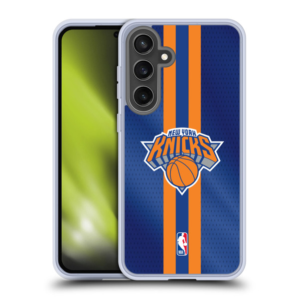 NBA New York Knicks Stripes Soft Gel Case for Samsung Galaxy S24 FE & MagSafe