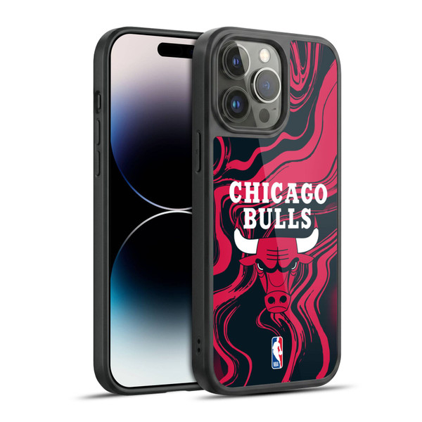 NBA Chicago Bulls Marble Agates Gel Armour Case For Apple iPhone 14 Pro Max