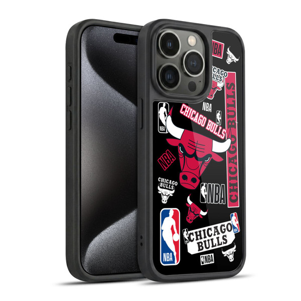 NBA Chicago Bulls Sticker Collage Gel Armour Case For Apple iPhone 15 Pro