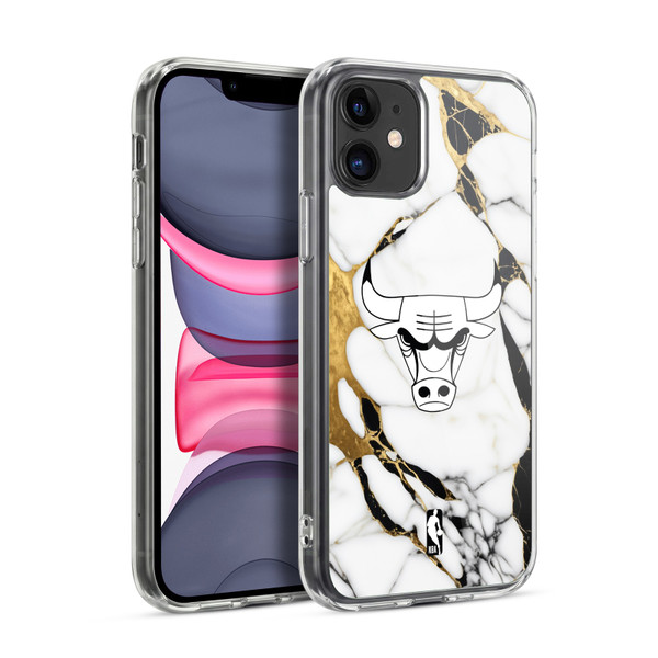 NBA Chicago Bulls White Marble Soft Gel Case for Apple iPhone 11