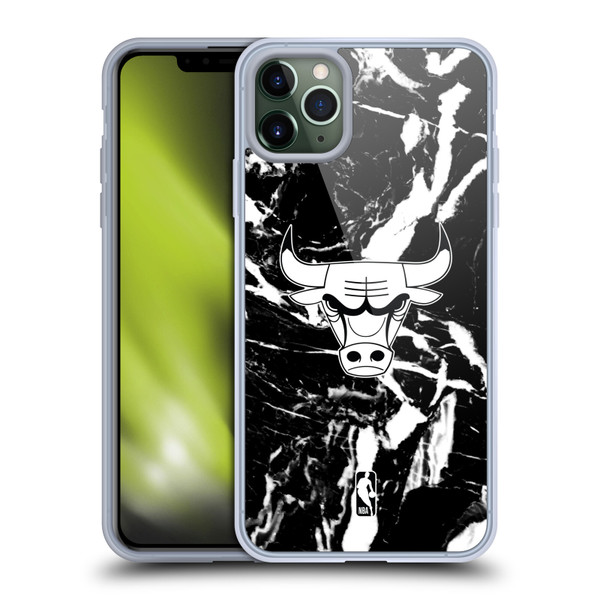 NBA Chicago Bulls Black Marble Soft Gel Case for Apple iPhone 11 Pro Max & MagSafe