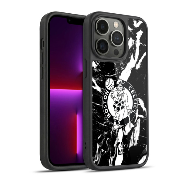 NBA Boston Celtics Black Marble Gel Armour Case For Apple iPhone 13 Pro